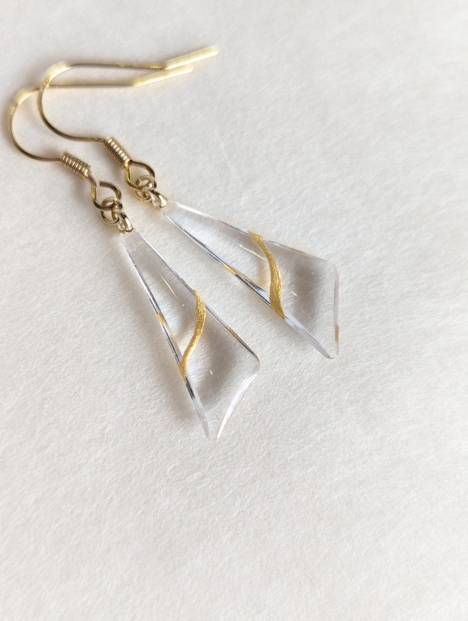 金継ぎ　手描き　ピアス（イヤリング）