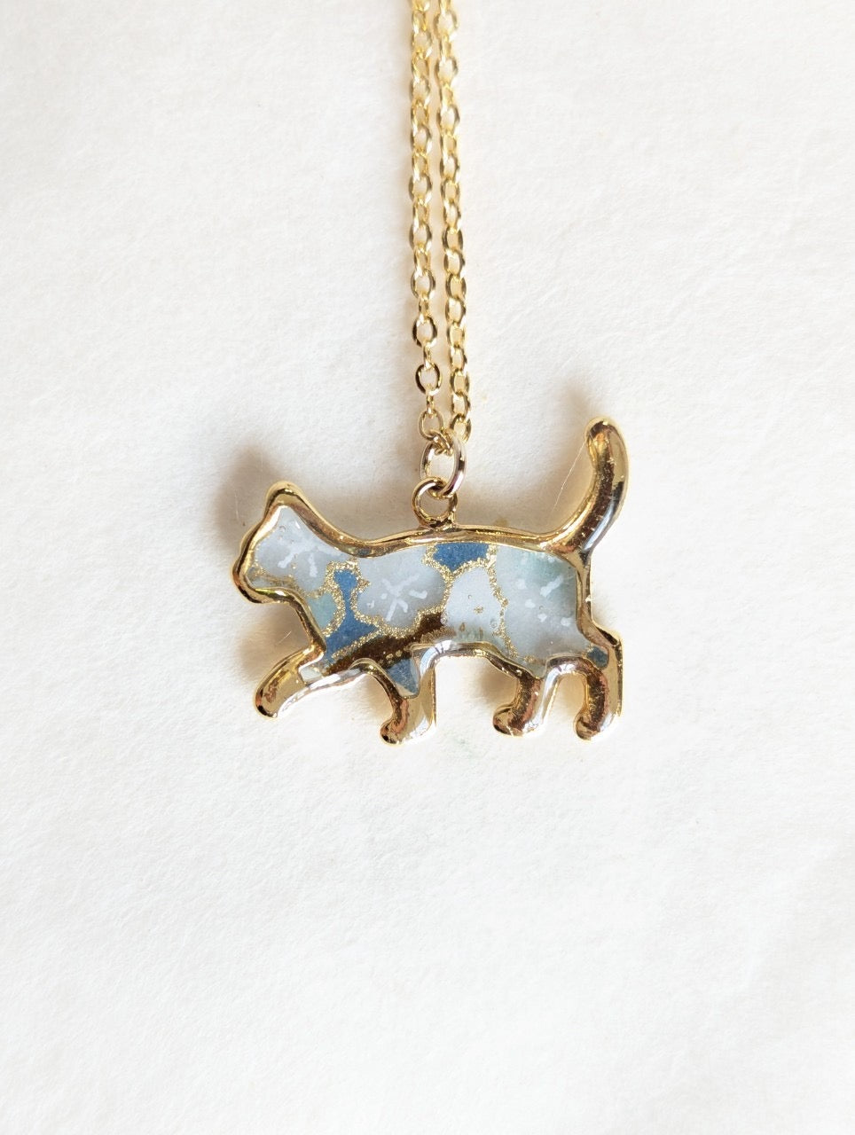 京友禅　幸運を呼ぶ　猫　ネックレス