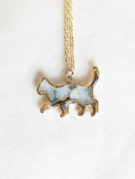 京友禅　幸運を呼ぶ　猫　ネックレス