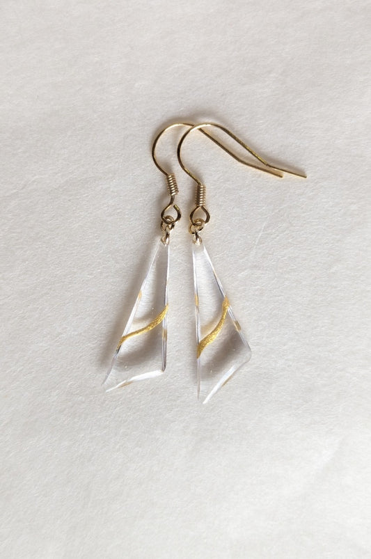 金継ぎ　手描き　ピアス（イヤリング）