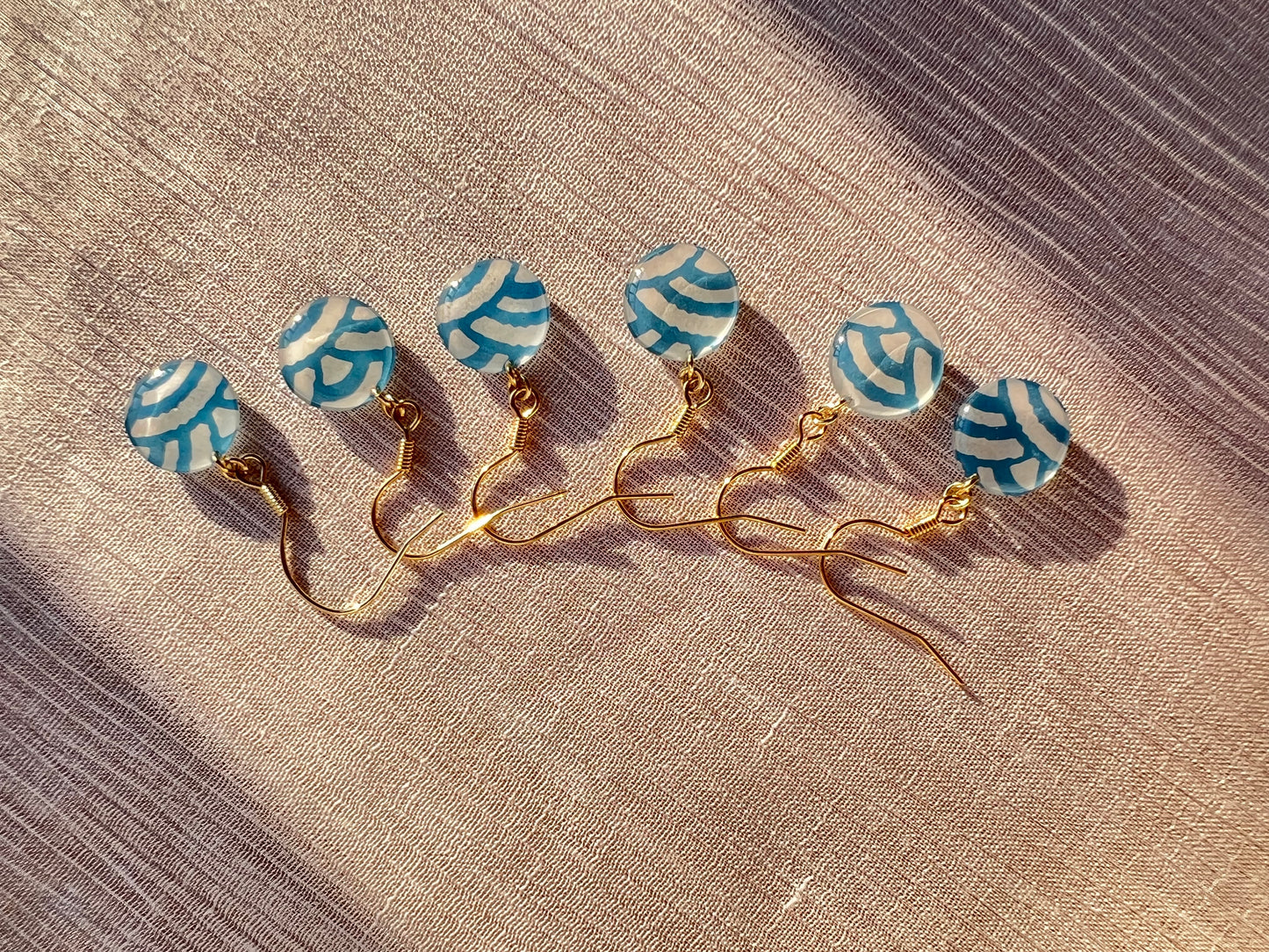 【京友禅ピアス】　青海波　ピアス・イヤリング