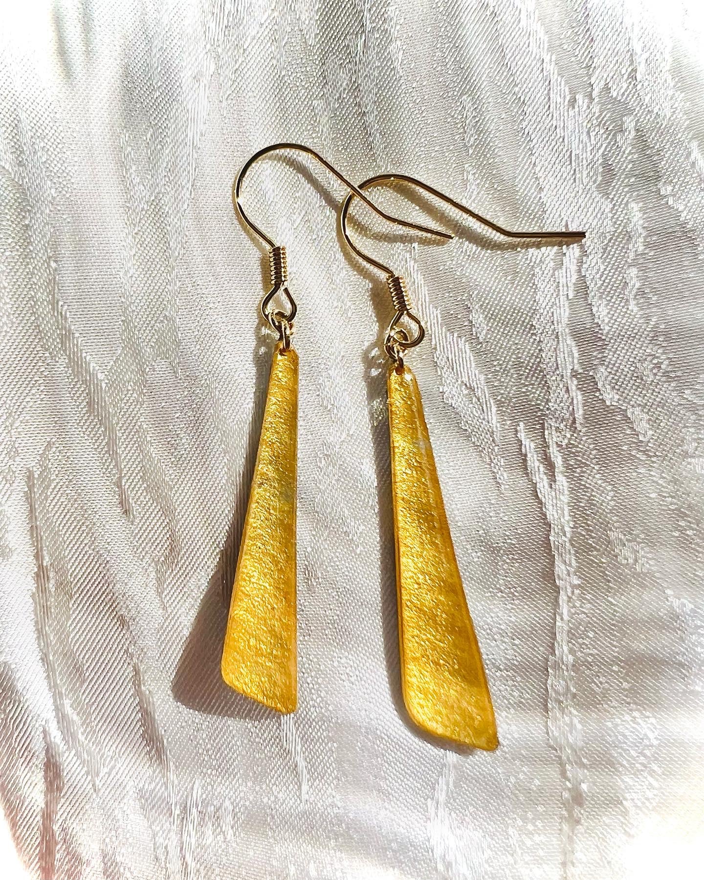 【京友禅　ピアス/イヤリング⠀】　表 青 裏 金色